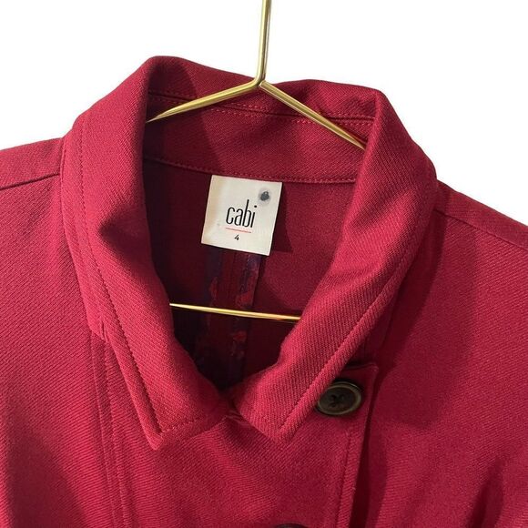 CAbi 3175 Rhubarb Red Outing Blazer Ponte Knit size 4 - Picture 4 of 10